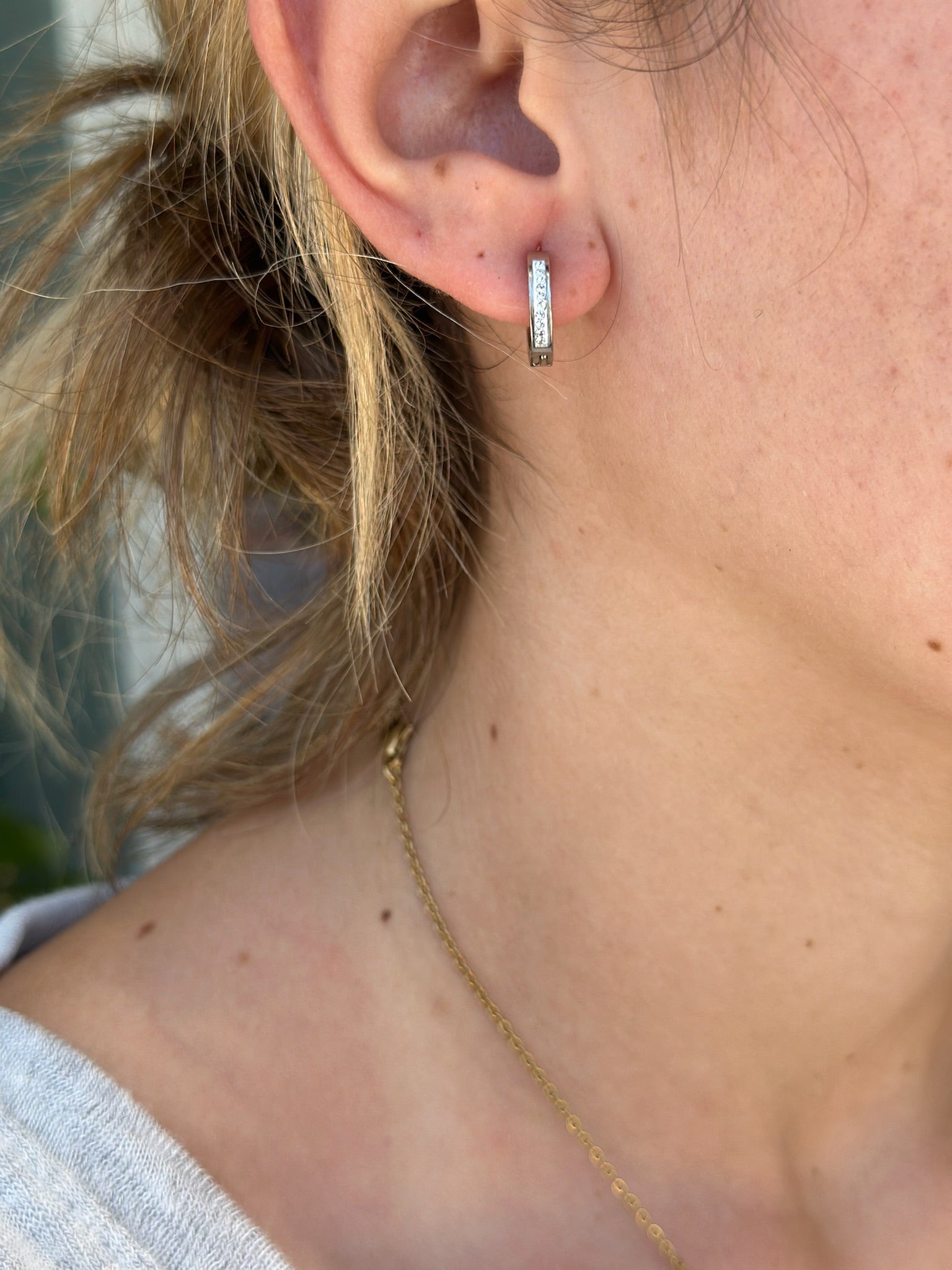 sparkling silver hoops