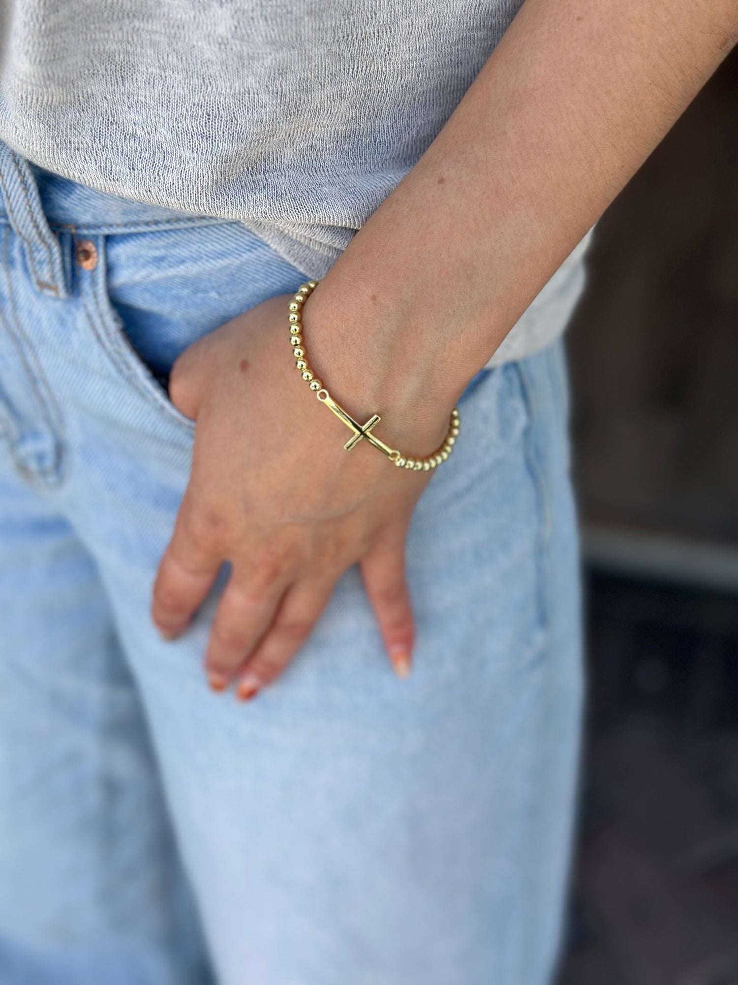 Gold Cross Bracelet