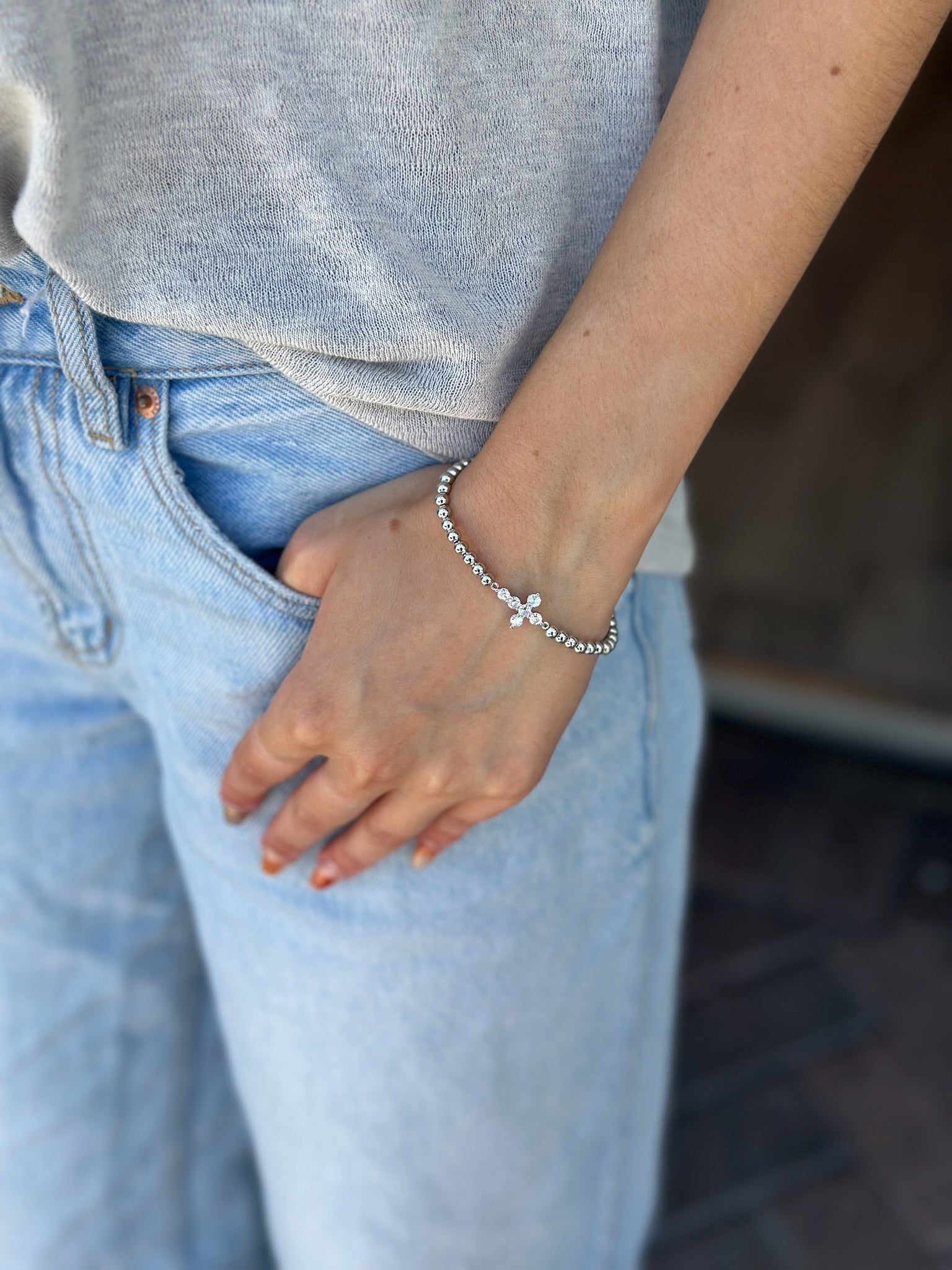 Silver Cross Bracelet