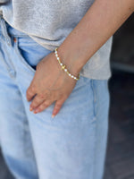Gold Pearl Cross Bracelet
