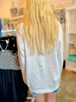 Back of Salty Sweater in White 