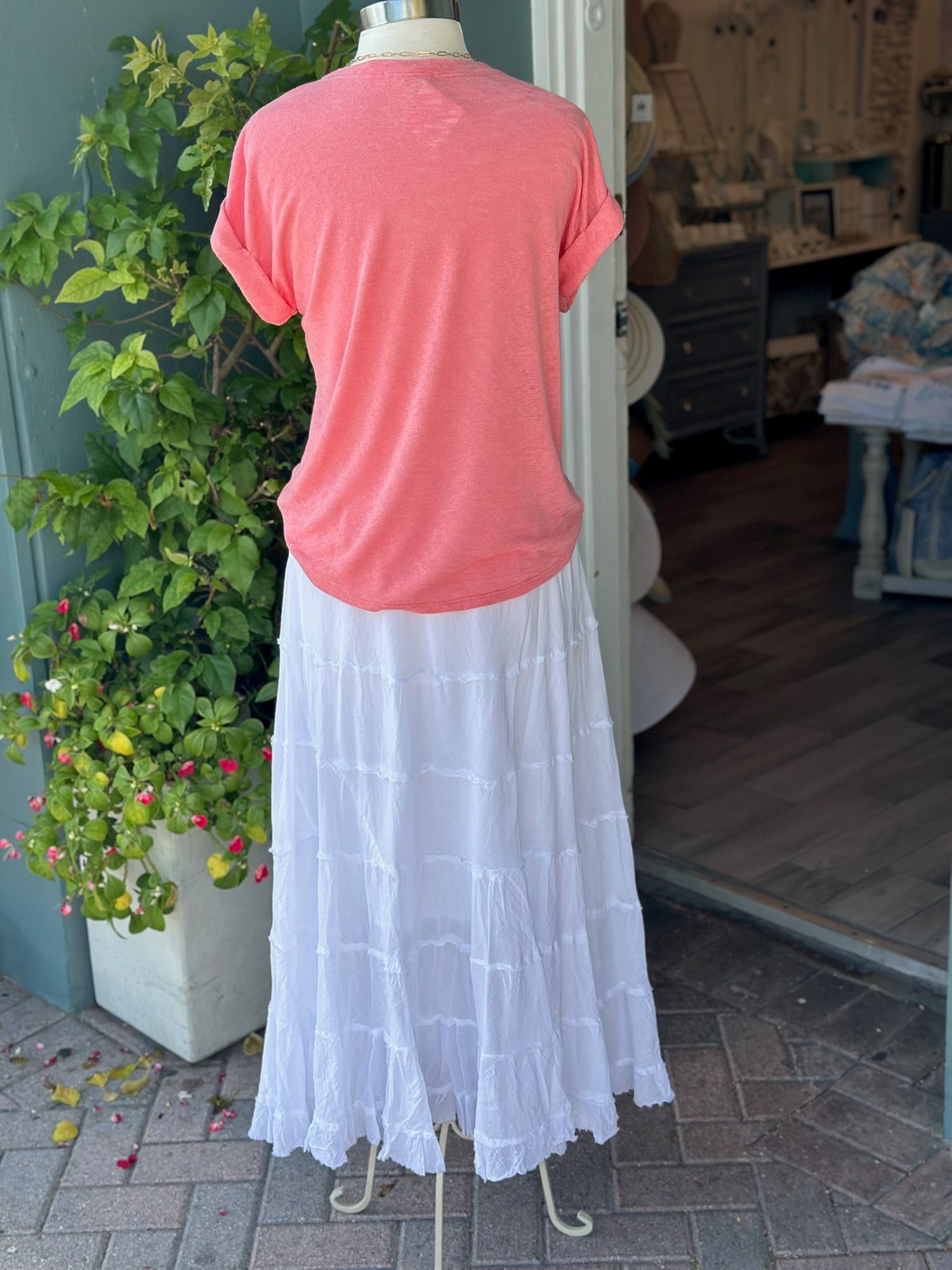White Skirt Back