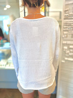 Back of Beach Sweater in Blue & White