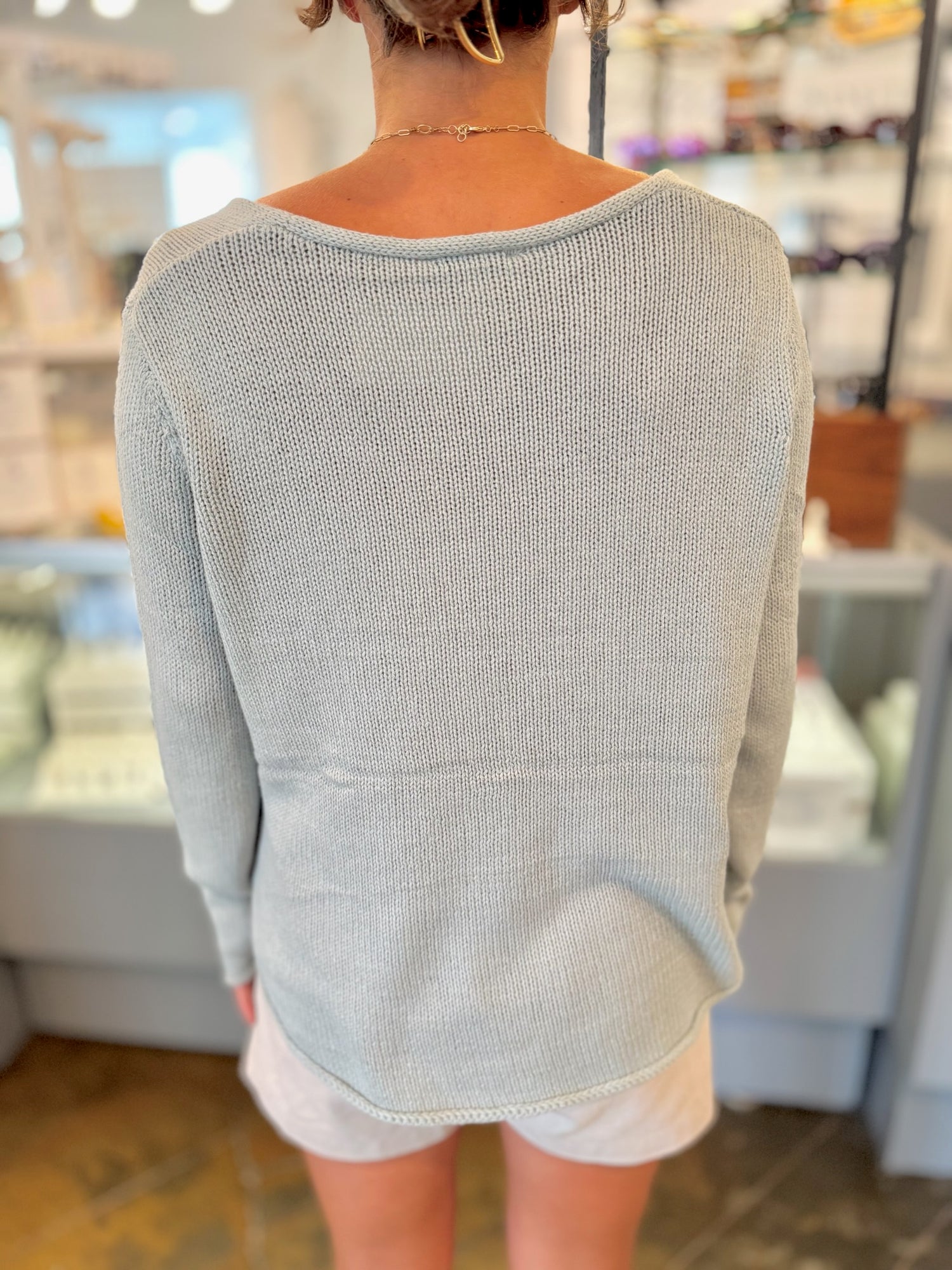 Back of Beach Sweater in Sage
