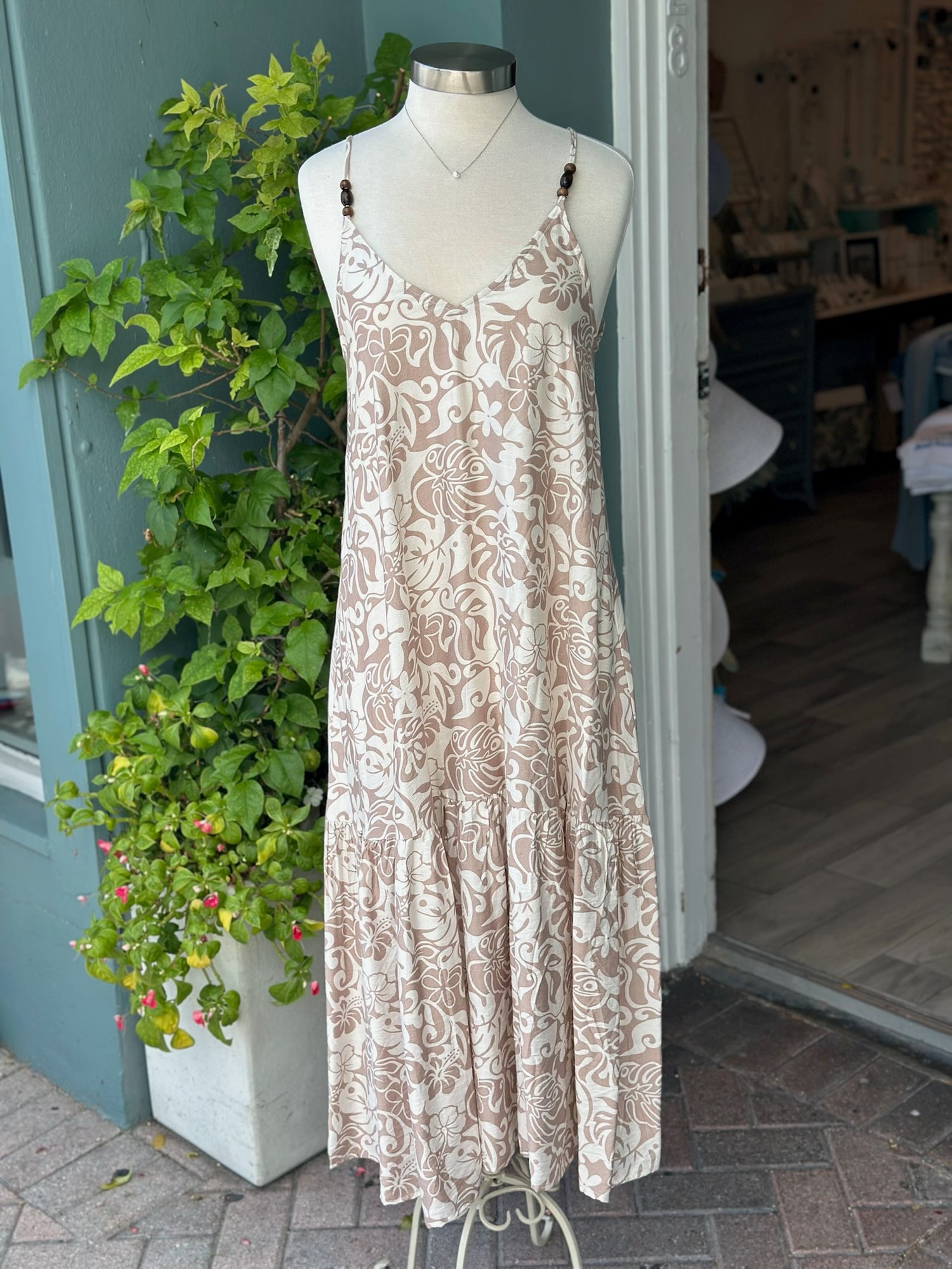 Taupe Dress Floral