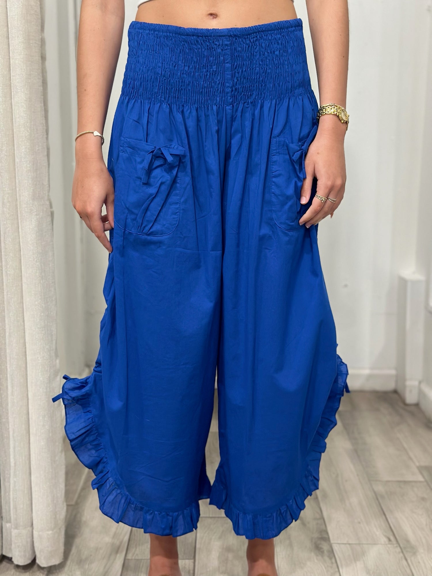 front view of woman wearing pants