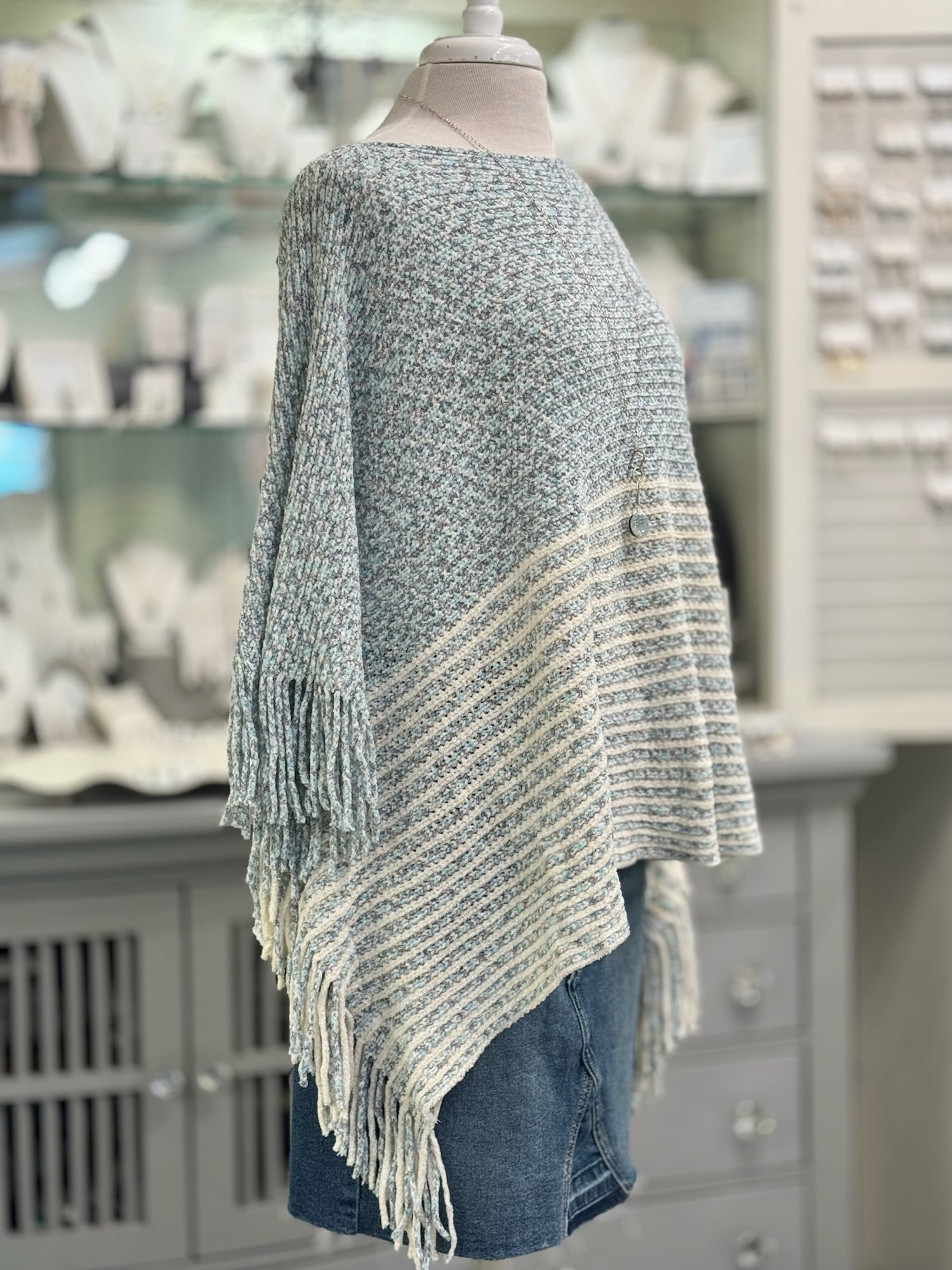 Paloma Poncho in Light Blue