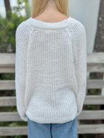 Back of Ella Reversible V neck Sweater 