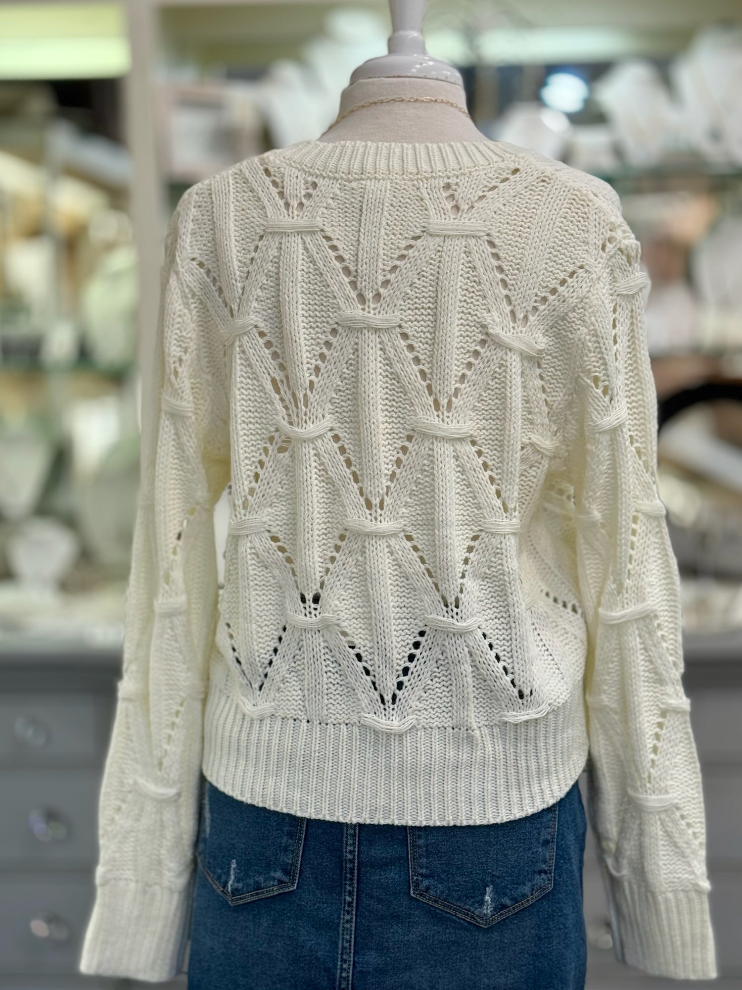 Nancy Knit Sweater in Cream