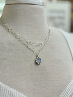 Necklace layered with the use of magnetic layering clasp.