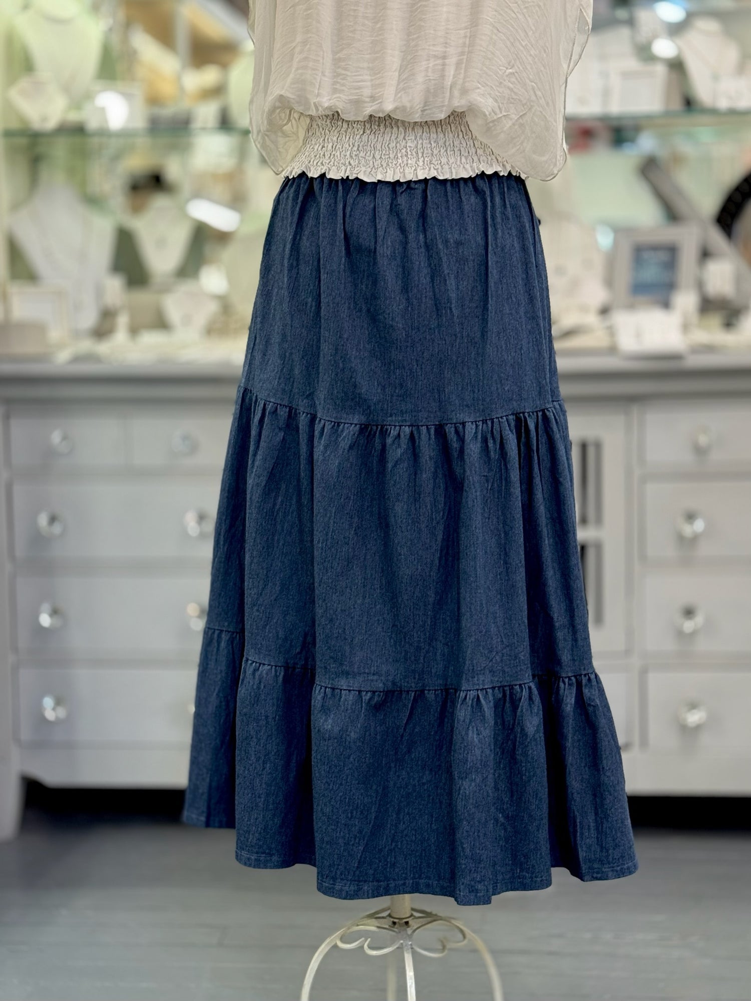 Della Denim Maxi Skirt