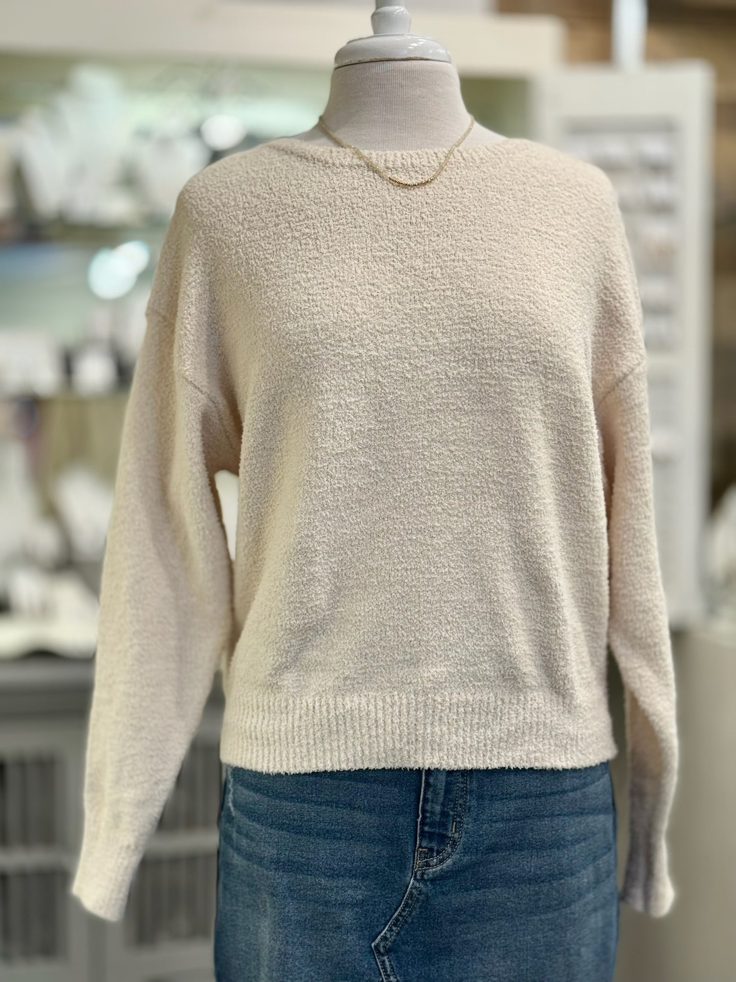 Grace Crisscross Sweater in Cream