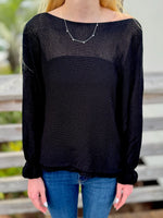 Black knit sweater front view