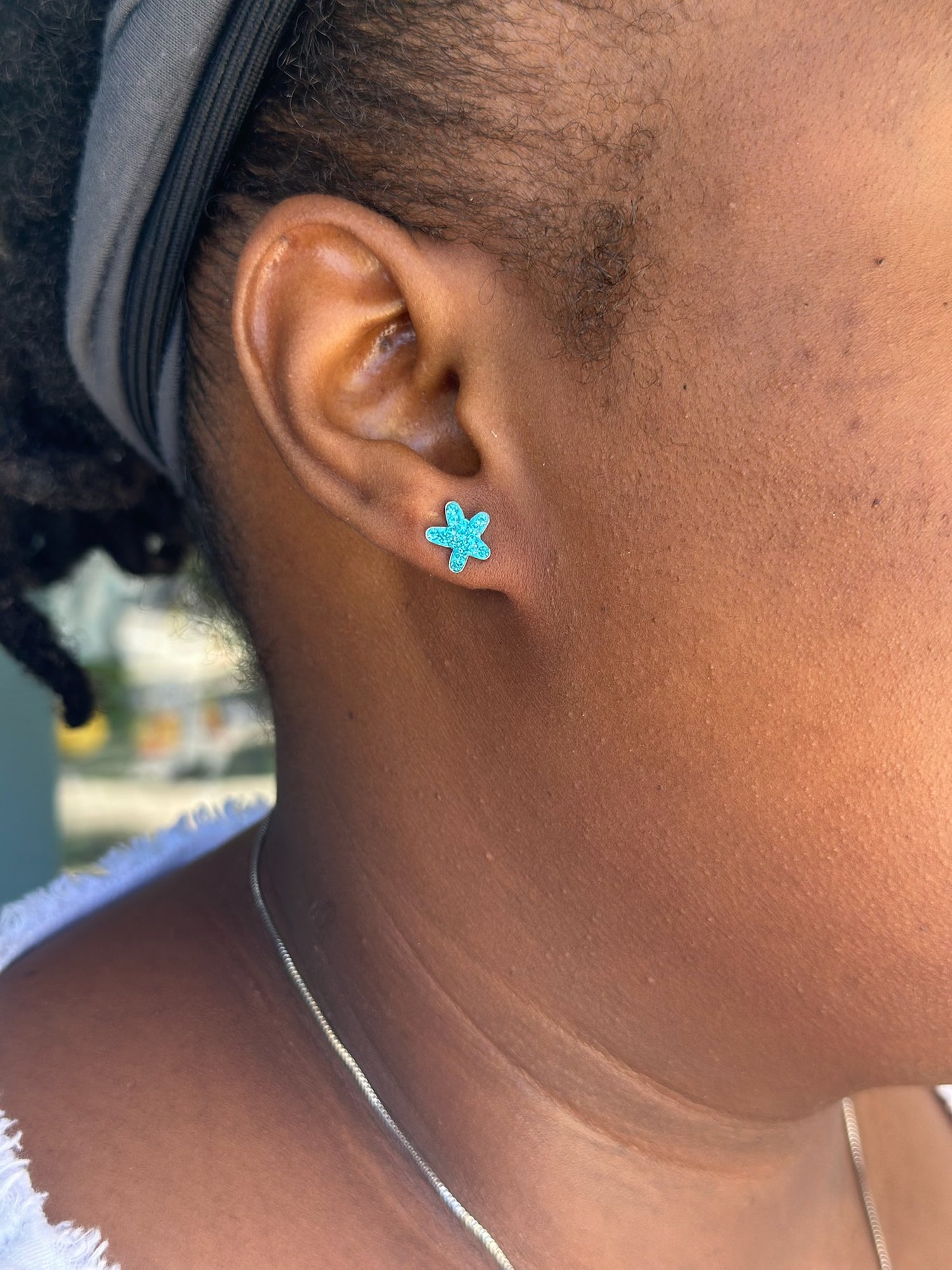 Sparkly Blue Earrings
