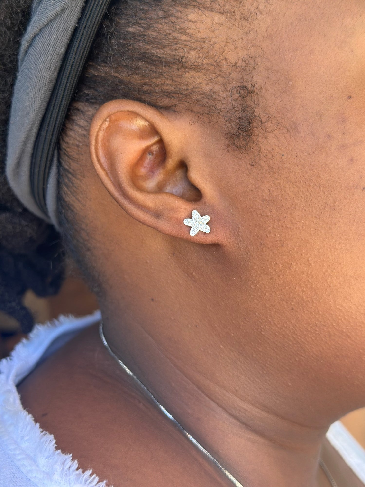 Silver Sparkly Earrings 
