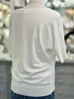 White sweater on a mannequin with a blurred background