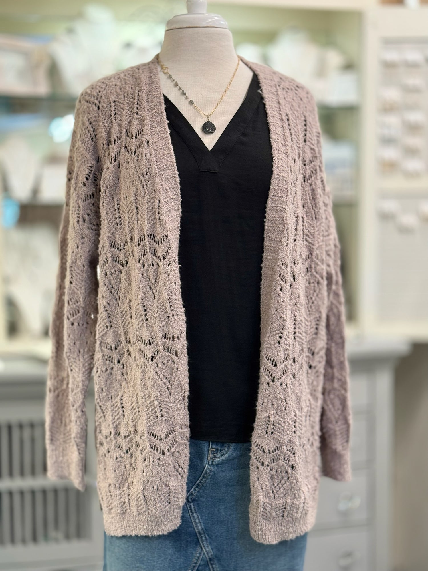 Millie Sweater Cardigan in Sand