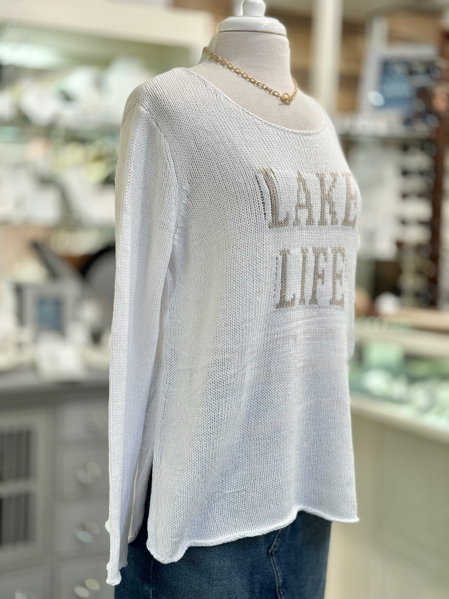 Lake Life Knit Sweater in Ivory