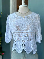 Juliette white lace Italian made top 