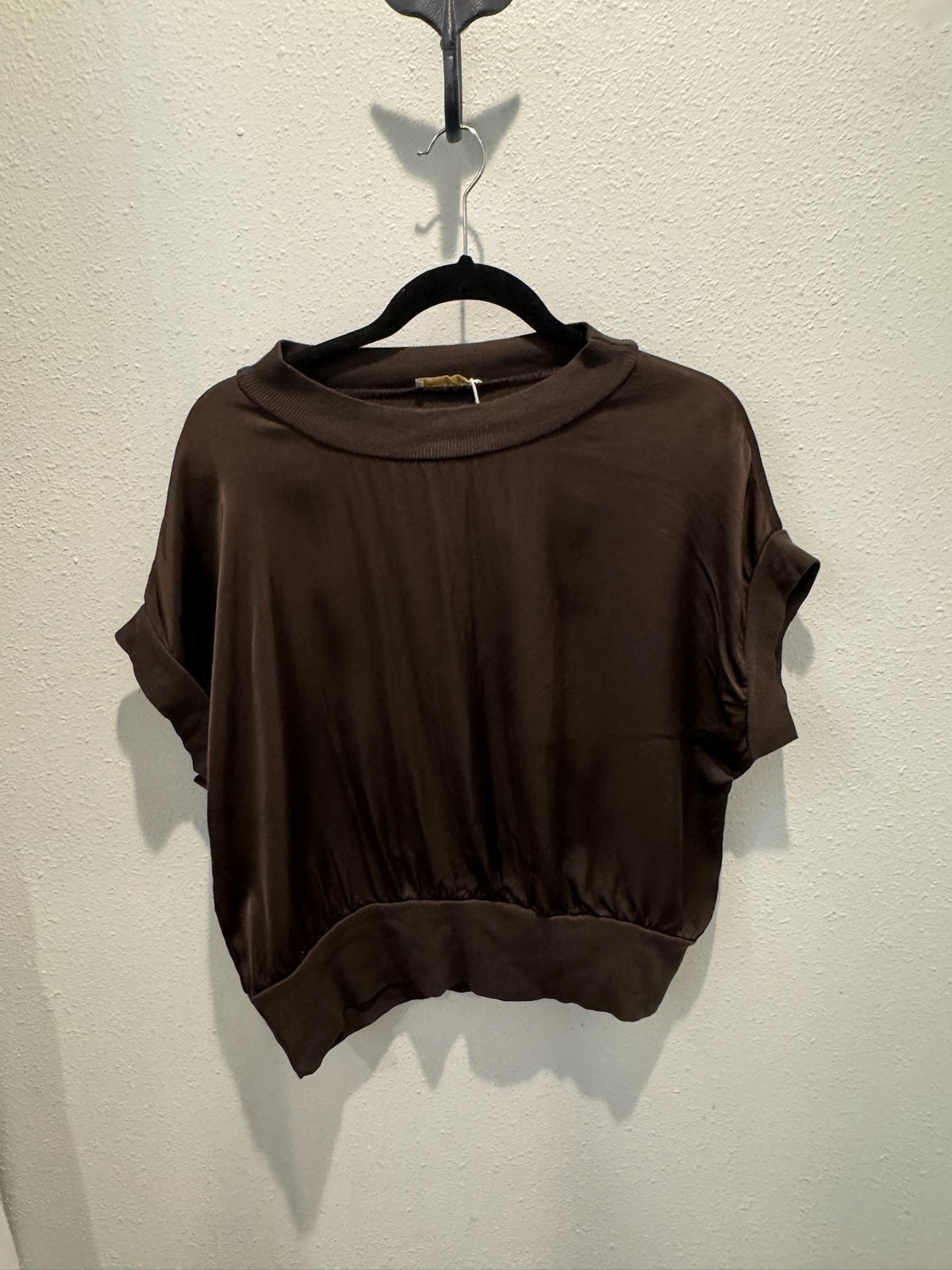 Mara Italian Silk Top in Mocha