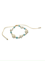 starfish and turtle anklet with aqua beads