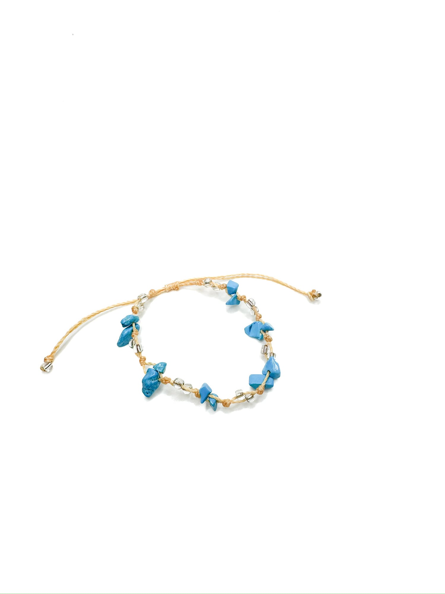 Turquoise stone chip anklet