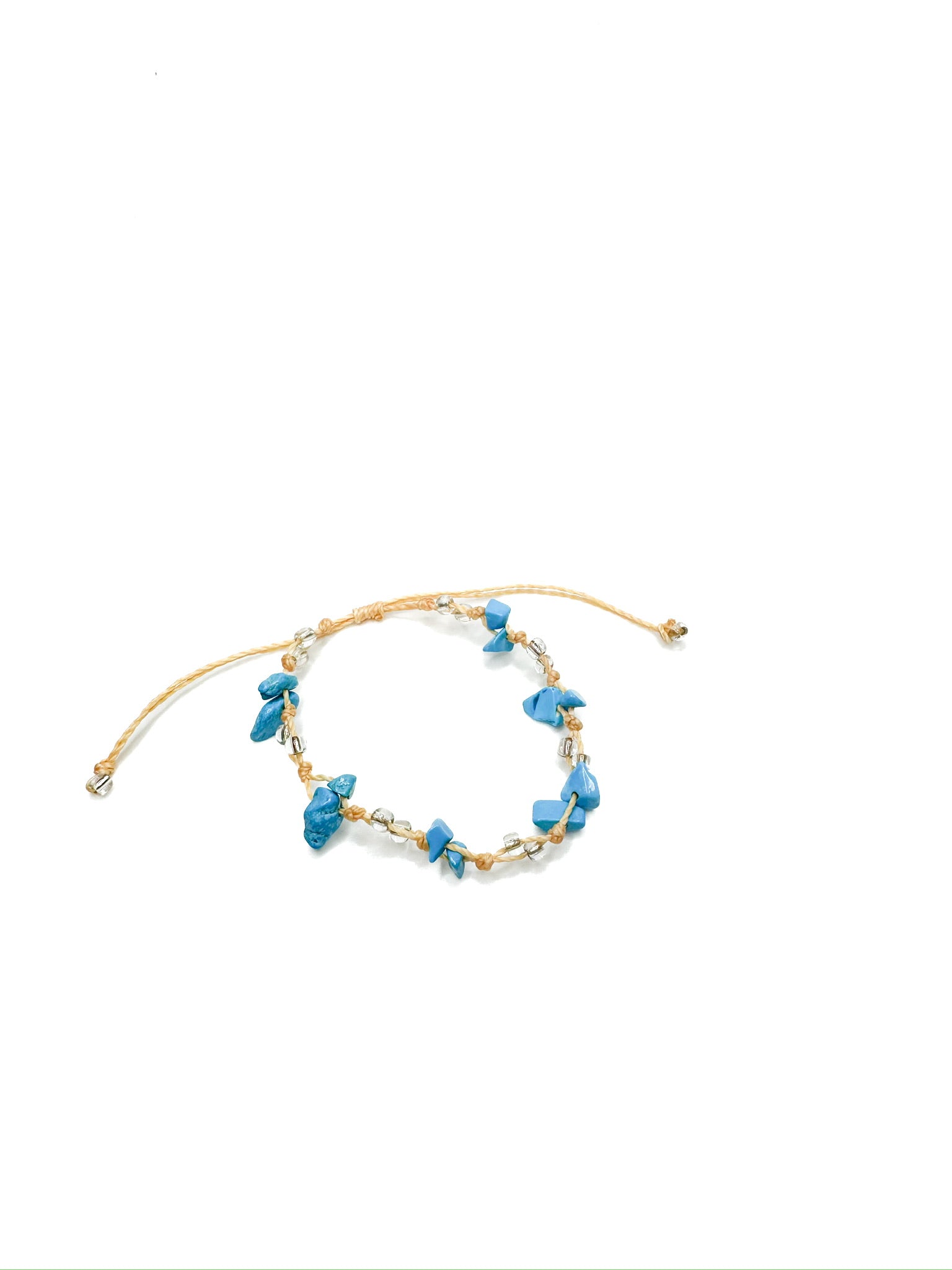 Turquoise stone chip anklet