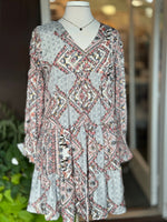 front view of long sleeve dress