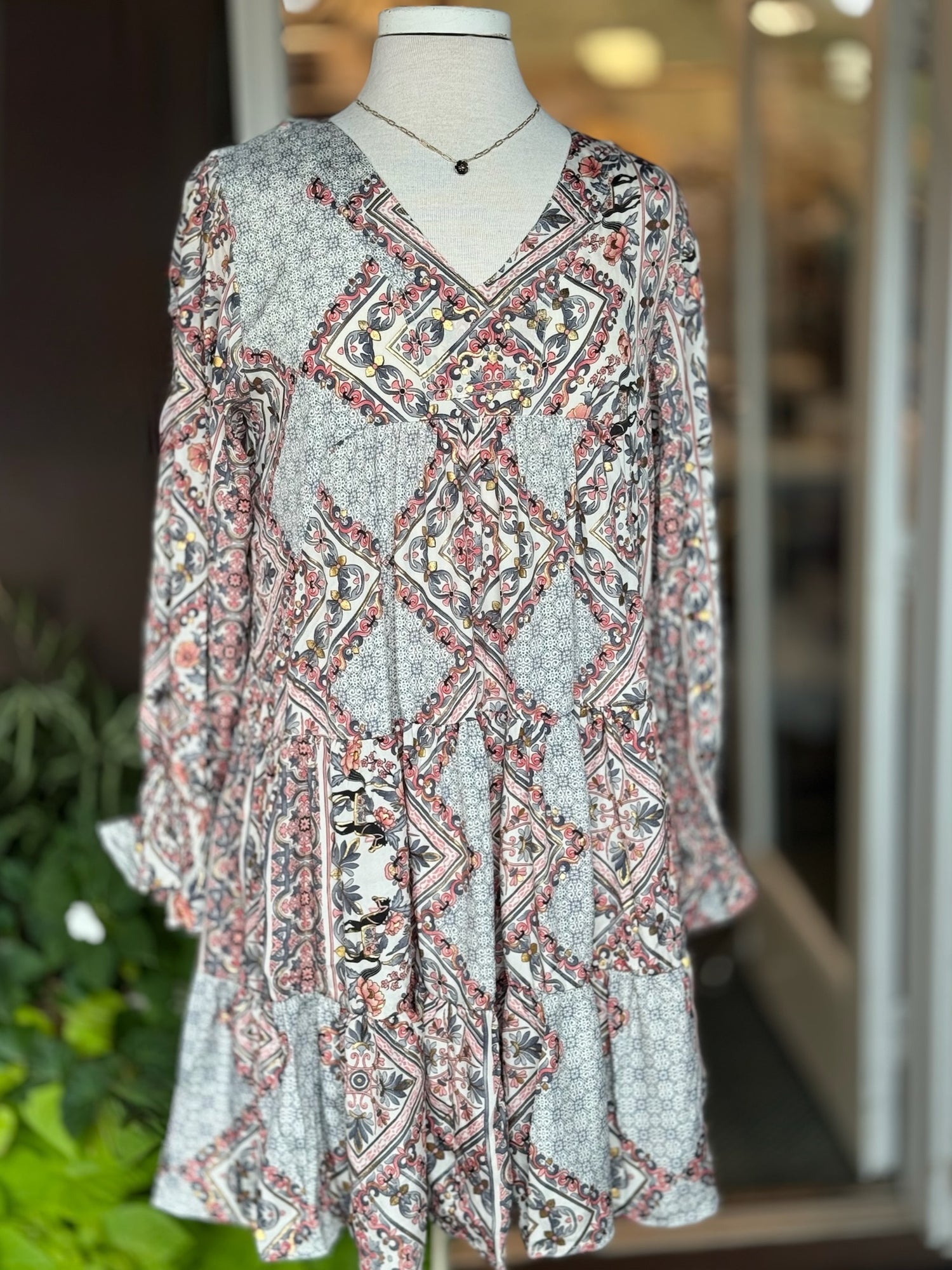 front view of long sleeve dress