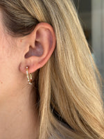 mini gold hoops with pearls