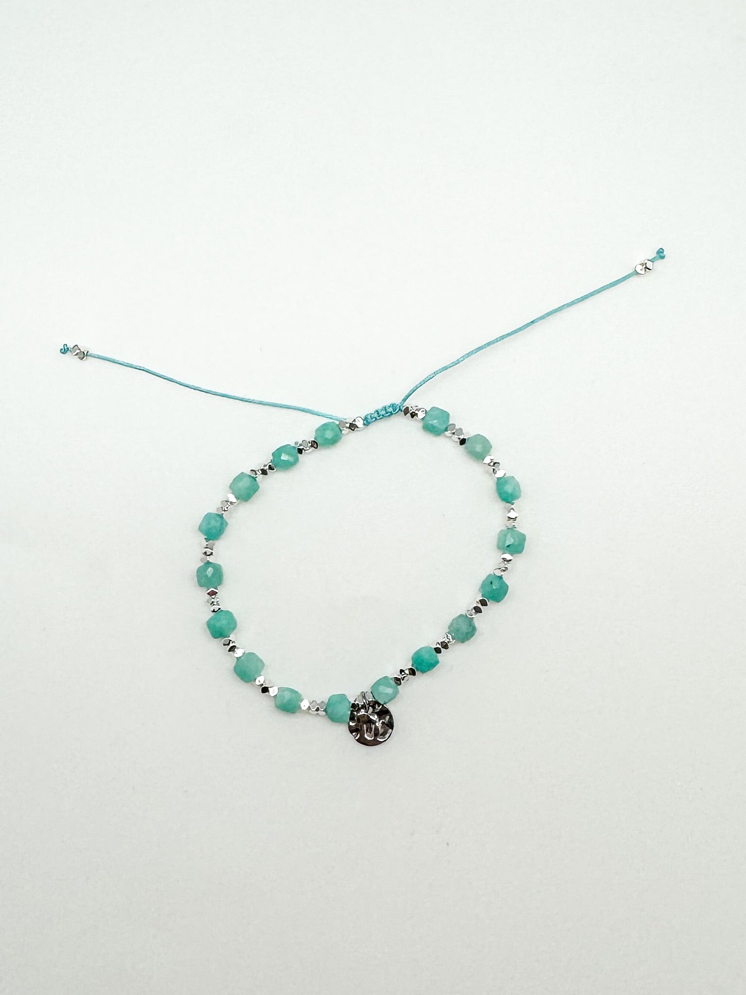 Blue and Silver Beaded Bracelet 