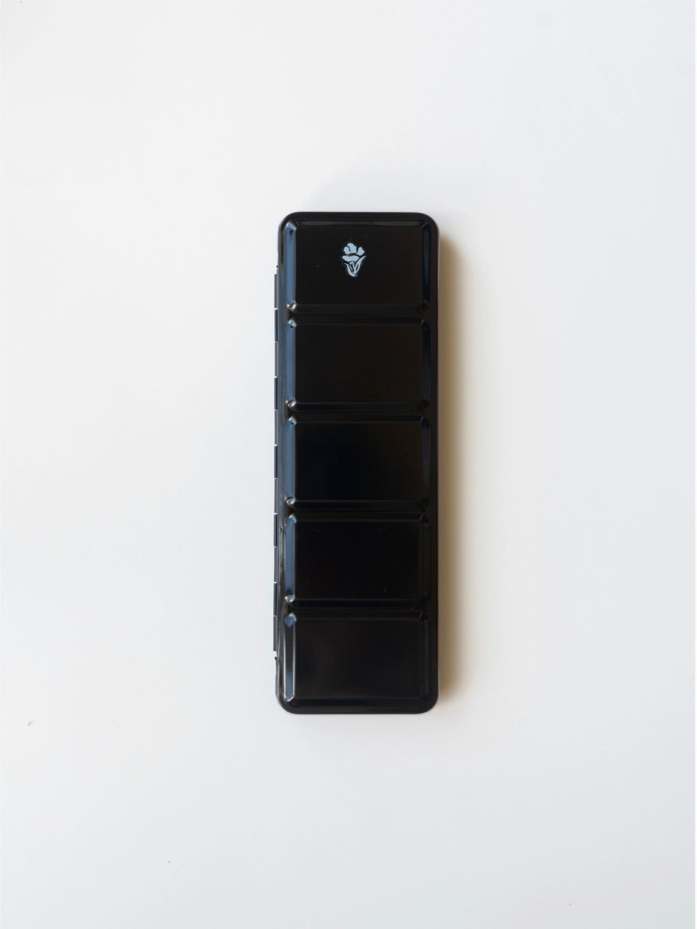 Black paint case with a logo on a white background