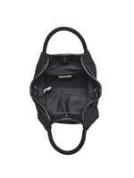 Black backpack on a white background