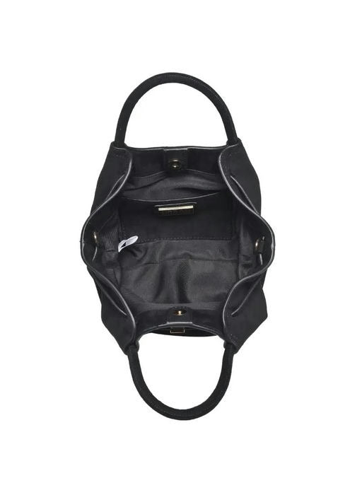 Black backpack on a white background