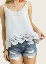 crochet white tank top