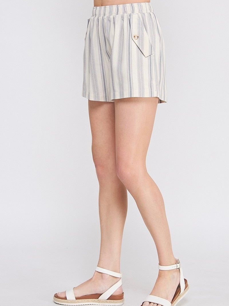 Off white & Blue striped shorts 