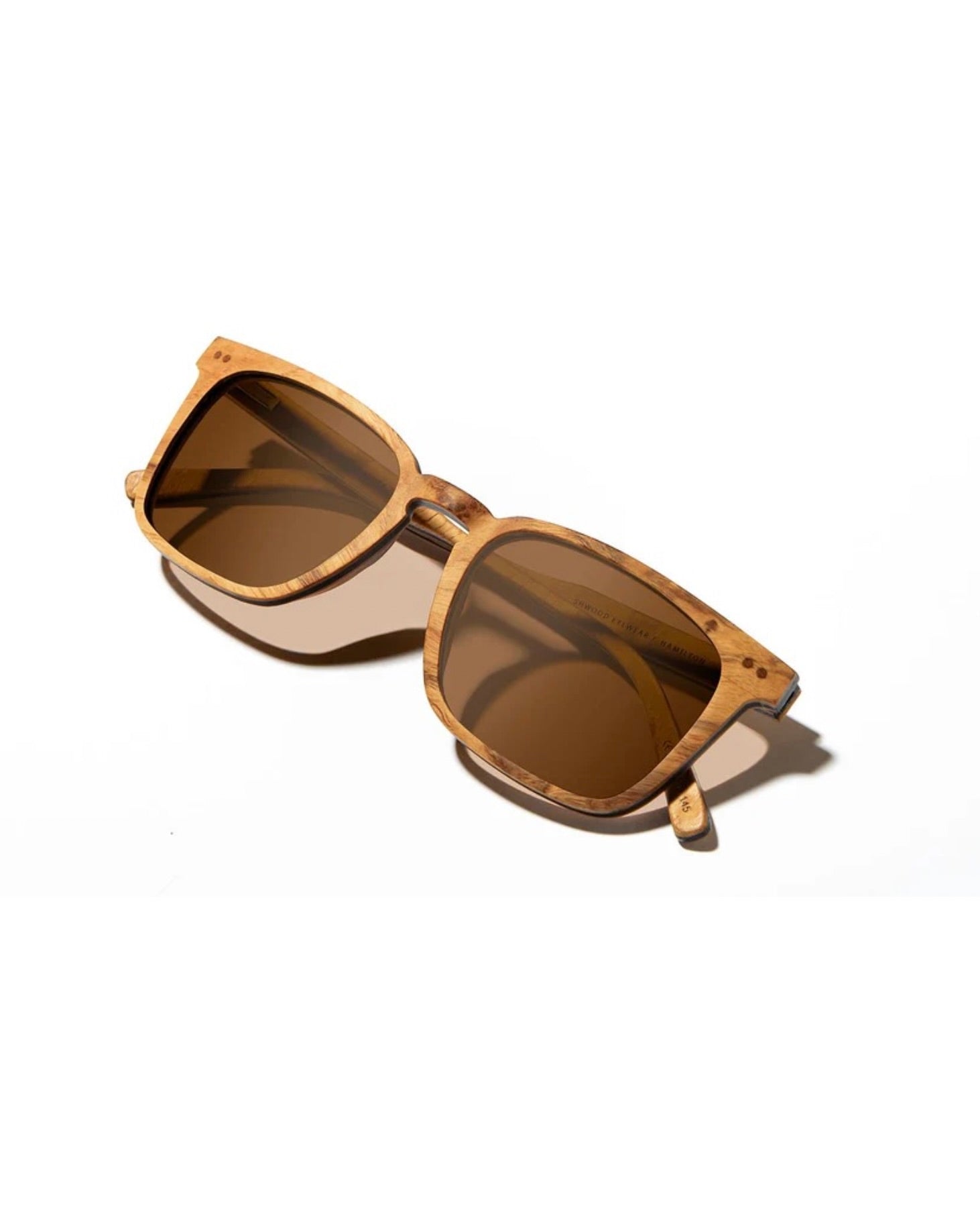 Shwood Hamilton Ash Burl Brown Polarized Sunglasses
