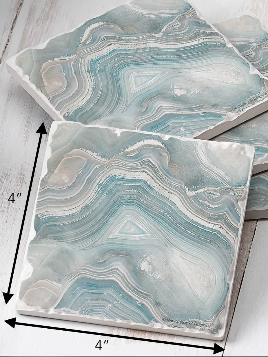 Blue Agate Tile Coaster
