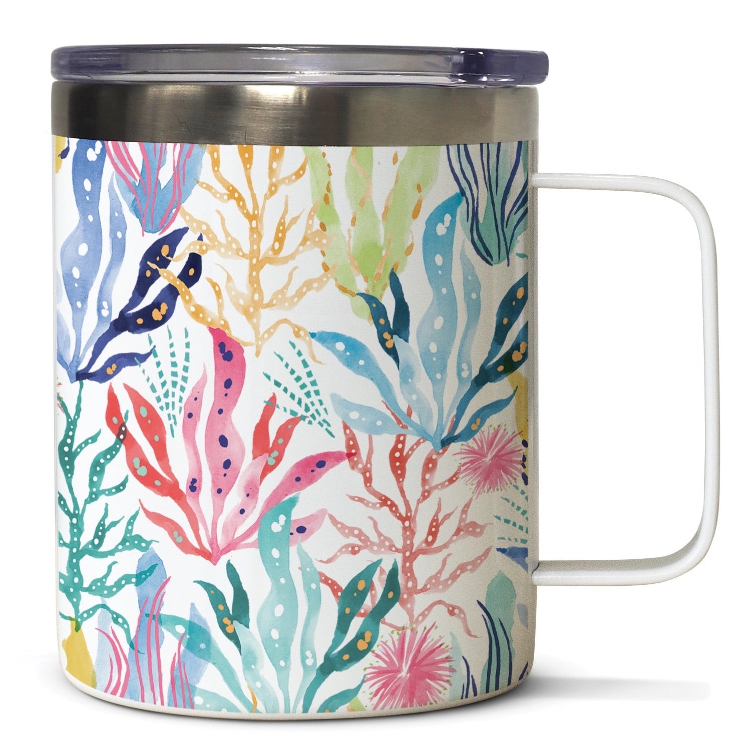 Coastal Coral Watercolor Mug