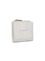 White quilted wallet on a white background