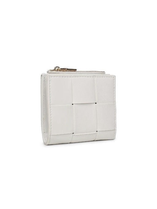 White quilted wallet on a white background