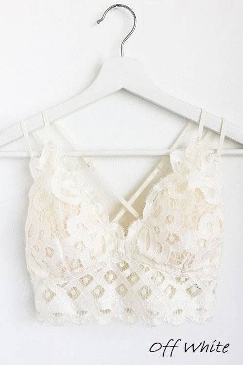 off white lace bralette