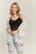 Irene Crochet Cardigan in White with cami 
