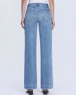 back view of high rise wide leg comfort stretch jeans from Ardor Boutique