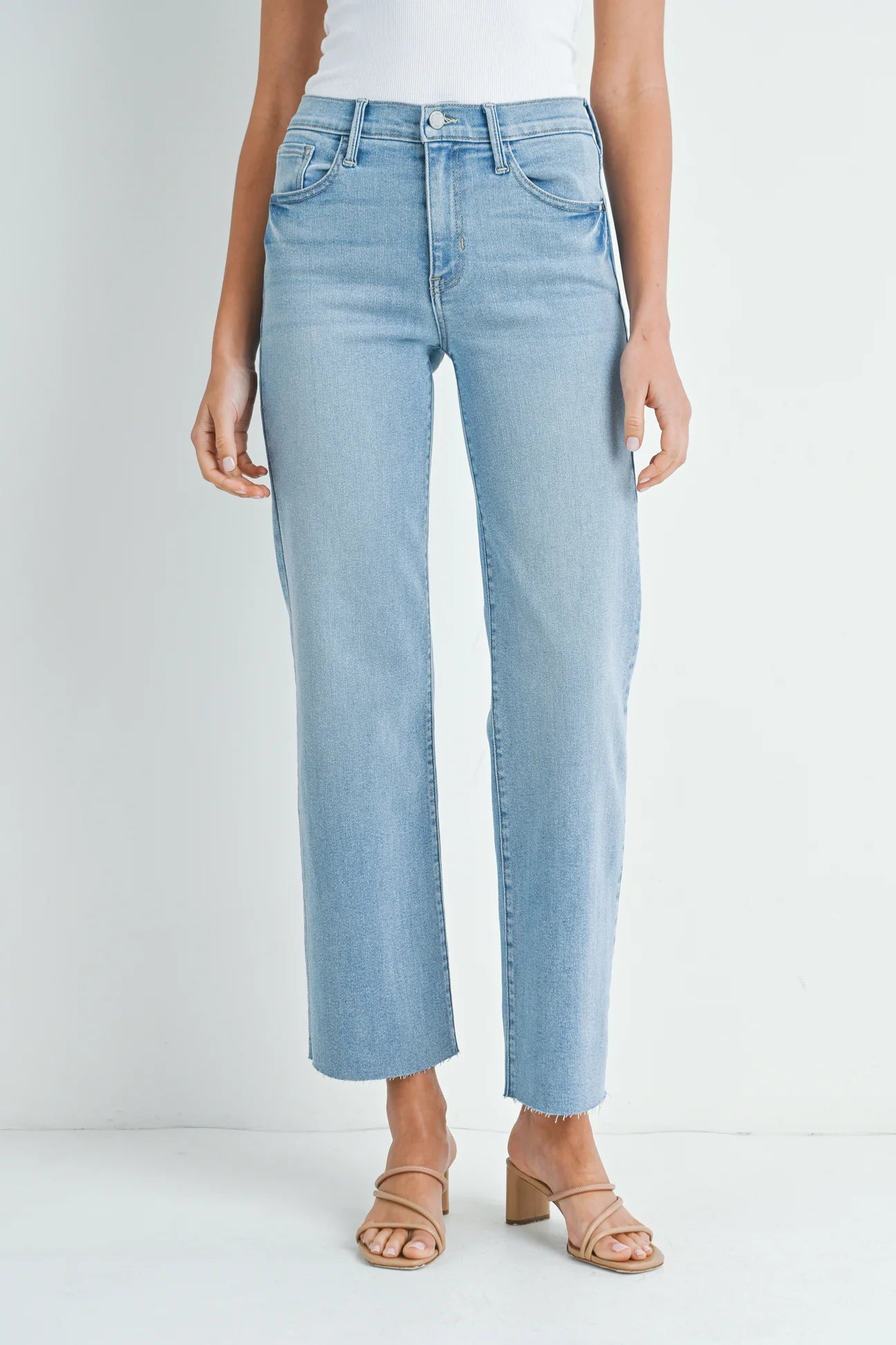 Kiki Wide Leg Jeans in Light Wash Denim