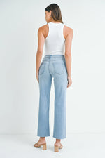Kiki Wide Leg Jeans in Light Wash Denim back view