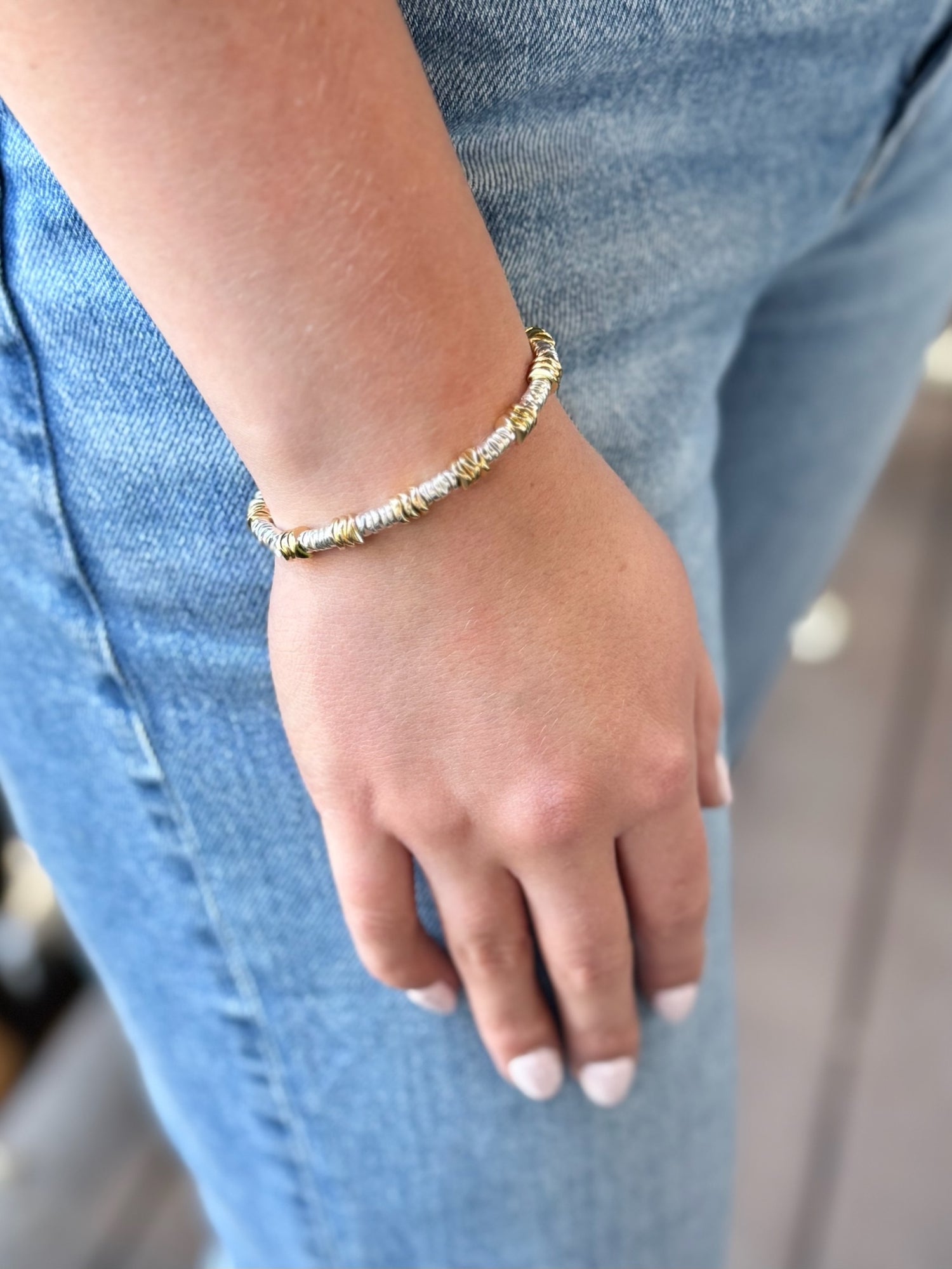 Luna Mixed Metal Coil Bracelet