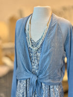 Maddy Dress in Blue with  Necklace