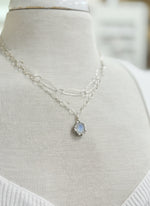 Necklace layered with the use of magnetic layering clasp.