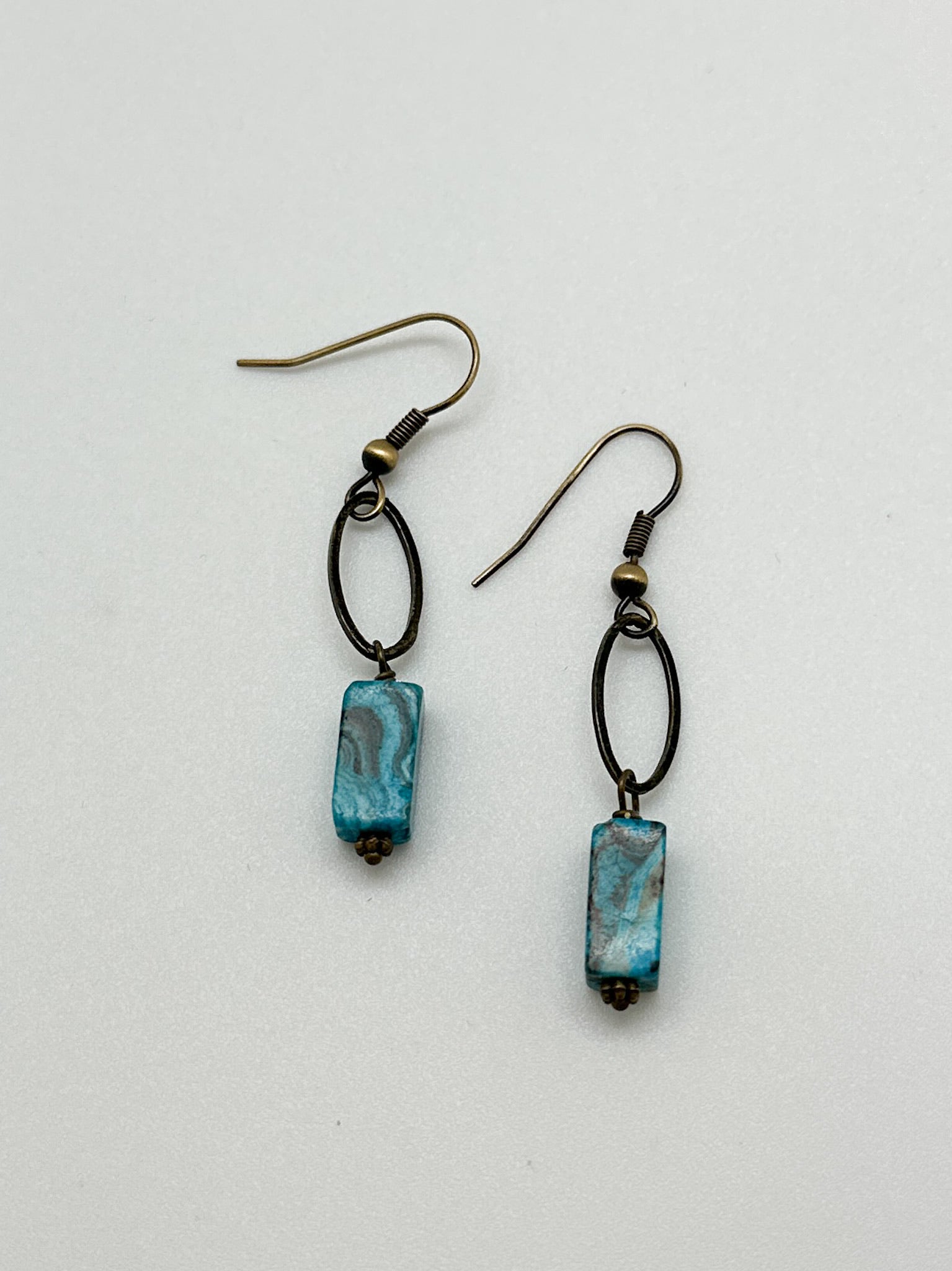 Ocean Jasper artisan dangle earrings from the Water and Woods collection
